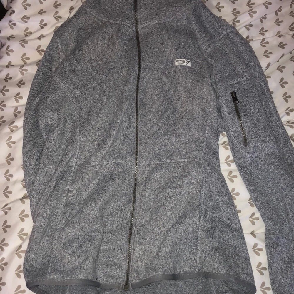 Gray zip up